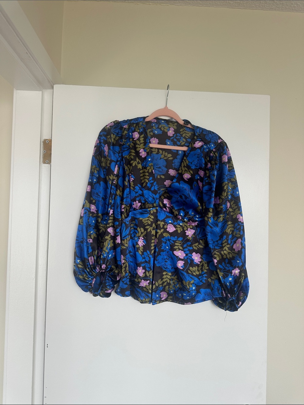 Vero Moda Royal Blue Floral Wrap Blouse